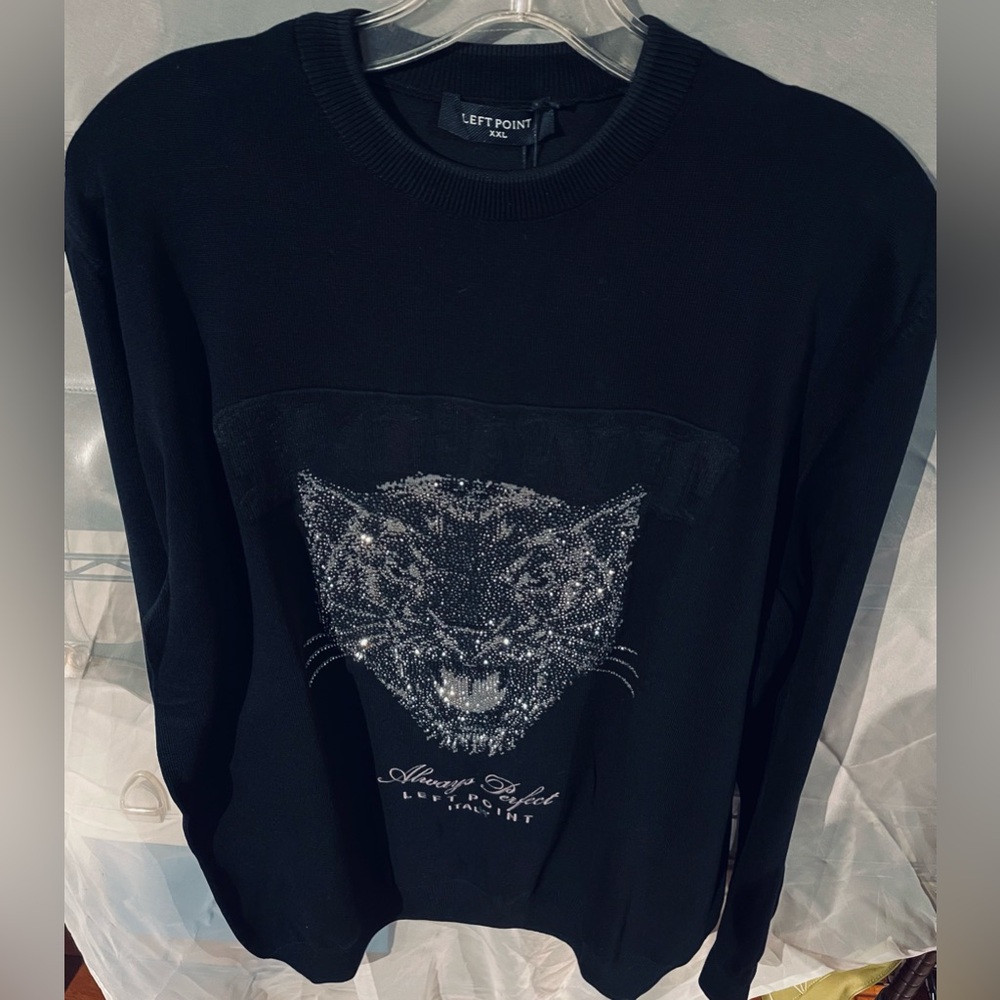 Black Panther Design Men's Cardigan Sweater